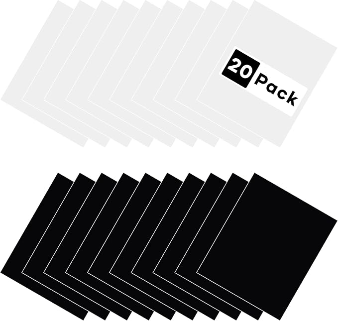 HTVRONT White & Black HTV Heat Transfer Vinyl: 20 Pcs 12 x 10 Iron on Vinyl - Image 6