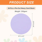 MECCANIXITY 24 Pcs Circle Card Stock, 3 Inch Round Cutouts Paper Thick - Image 2