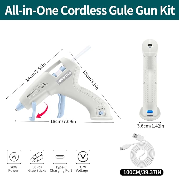 Cordless Hot Glue Gun, Fast Preheating - Image 8