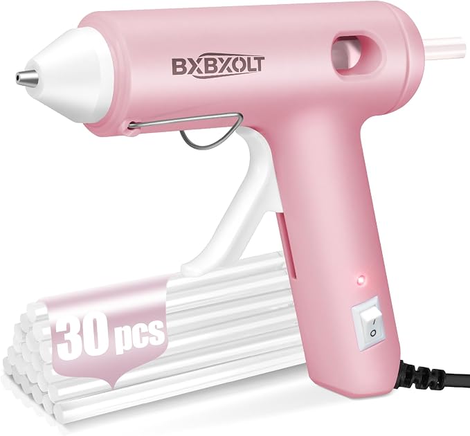 Mini Hot Glue Gun Set with 30 Glue Sticks, Fast Preheating Hot Melt by BXBXOLT