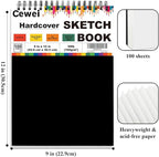 9" x 12" Sketch Book, Top Spiral Sketchbook, 100 Sheets Sketch Pad, Drawing - Image 3