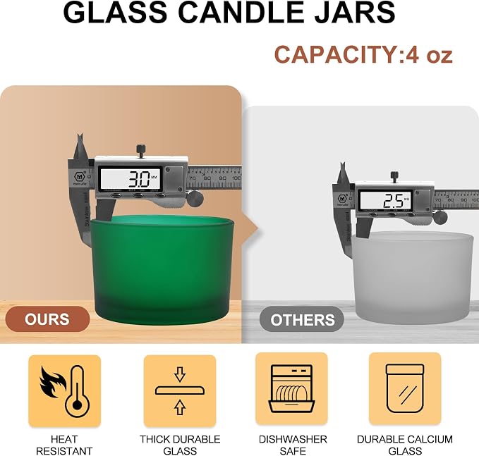 SHOWIN Thick Candle Jars for Making Candles 16 Pcs, 4 OZ Empty Jars - Image 2