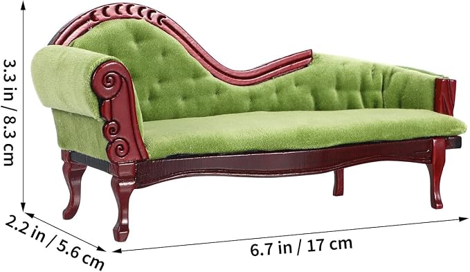 ABOOFAN 1:12 Scale Dollhouse Furniture, Victorian Miniature Couch - Image 4