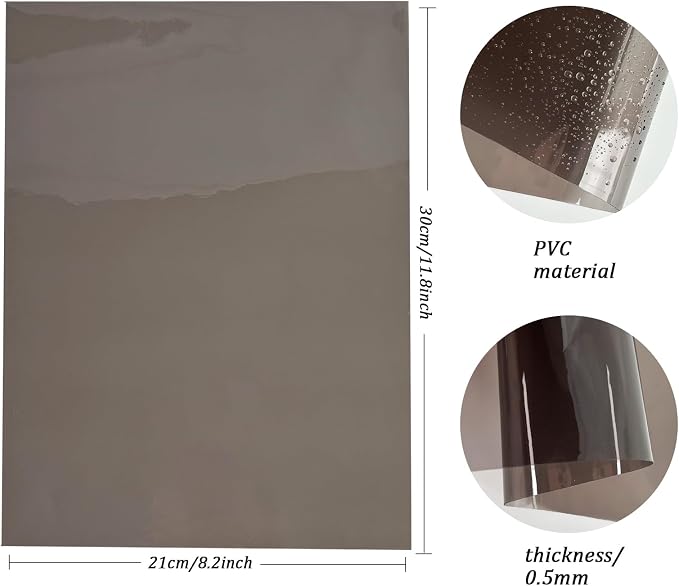 Transparent PVC Faux Leather Sheets, Glossy Waterproof Clear Vinyl Fabric - Image 4