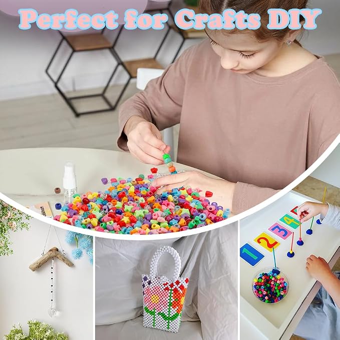 QPIXVB 1000PCS Pony Beads, Star Heart Beads - Image 4