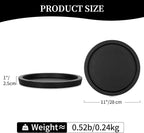 Hanobe Wooden Tray for Coffee Table: Candle Holder Plate Black Round Decorative - Image 6