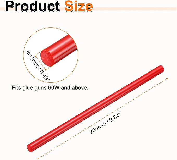 HARFINGTON 10pcs Hot Glue Sticks 0.43" Dia x 9.84" Long EVA Mini Hot Melt - Image 2