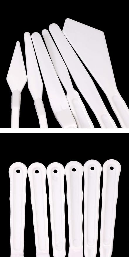 Penta Angel Plastic Painting Palette Knives Set 6Pcs White Art Artist Paint - Image 3