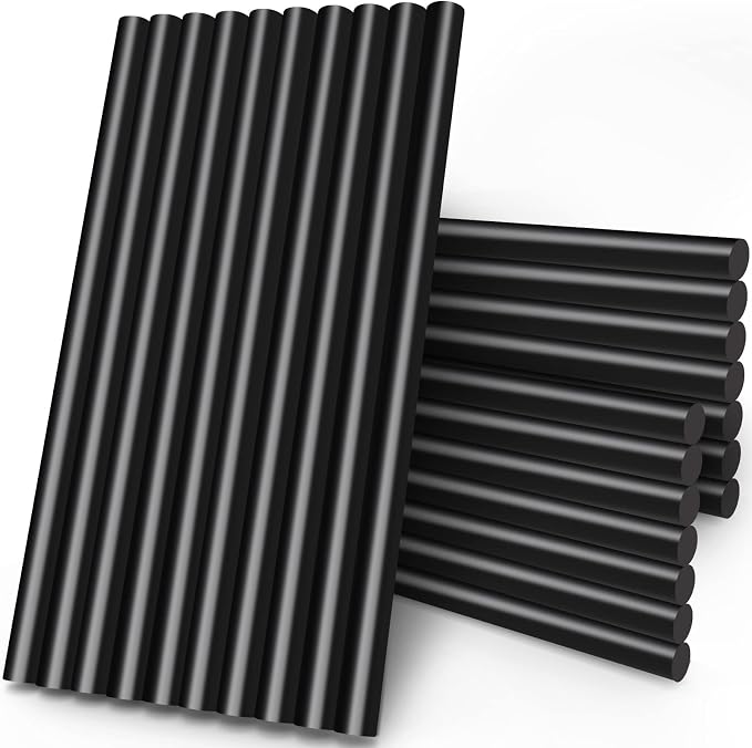 Manarty Black Craft Glue Gun Sticks, 0.43" Dia x 8" Long Full Size Hot Melt by Manarty