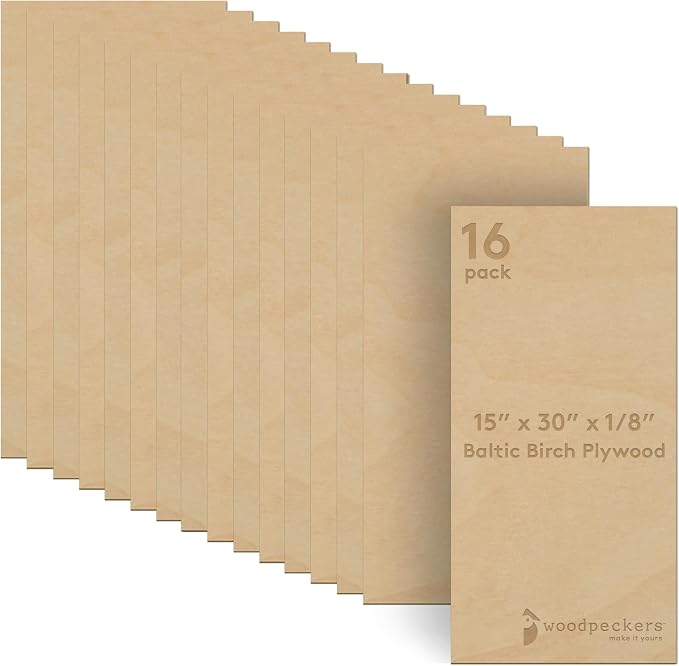 Baltic Birch Plywood 3 mm, 1/8 Inch Craft Wood, B/BB Grade, Stronger Than by Woodpeckers