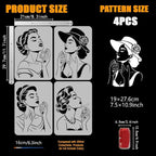 FINGERINSPIRE 4Pcs Perfume Woman Painting Stencil - Image 2