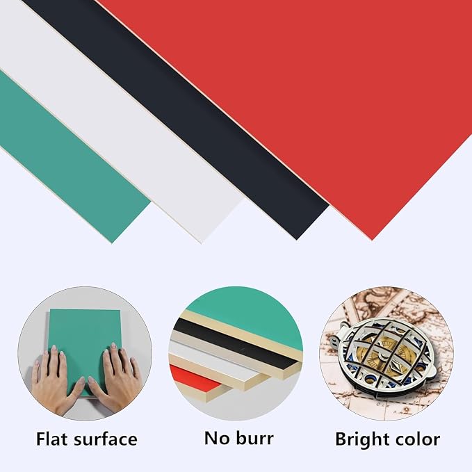 4 Pack Double-Sided Pre-Painted Colored Plywood Sheets, 11.7"x8.27"x1/8" - Image 6