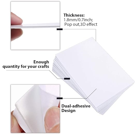 12 Sheets Foam Sheets Crafts 7.9 x 5.9 Inch White Double Sided Sticky Craft - Image 3