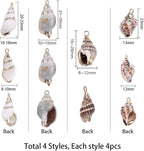 SUNNYCLUE 1 Box 16Pcs Oval Ocean Beach Spiral Seashells Craft Charms Connectors - Image 2