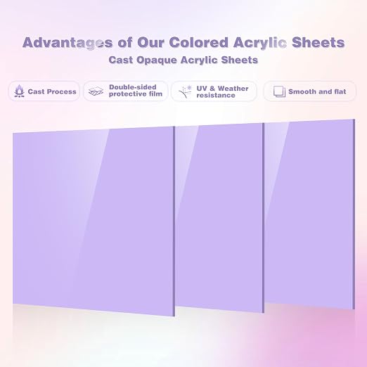 Adrattnay Purple Acrylic Sheets 1/8" Thick, - Image 3