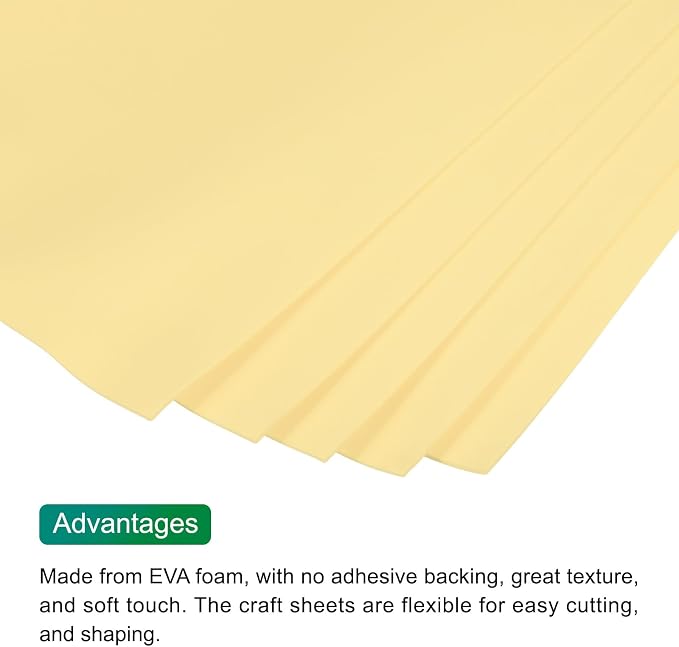 MECCANIXITY EVA Foam Sheets Light Yellow 35.4 Inch x 19.7 Inch 2mm Thick Crafts - Image 4