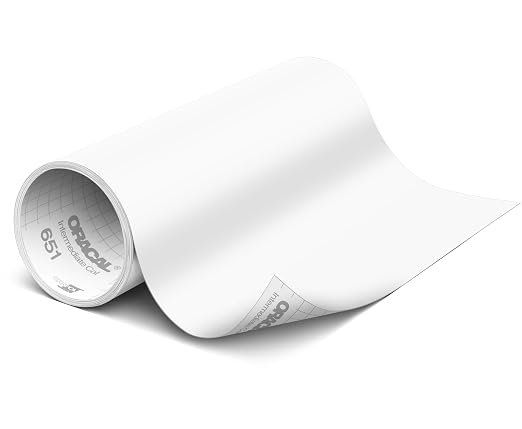 ORACAL 651 Matte White Vinyl Durable Roll Easy to Weed Permanent Adhesive Craft by Orafol