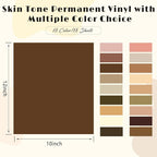 Tintnut Skin Tone Permanent Vinyl 18 Pcs 12x10in Solid Color Adhesive Vinyl | - Image 2