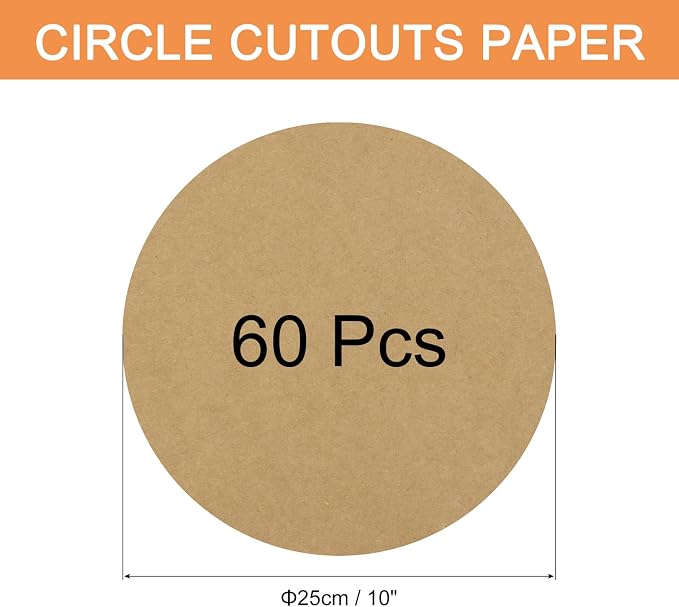 MECCANIXITY 60 PCS Khaki Color Circle Cutouts Paper 10 Inch Round Card Stock - Image 2