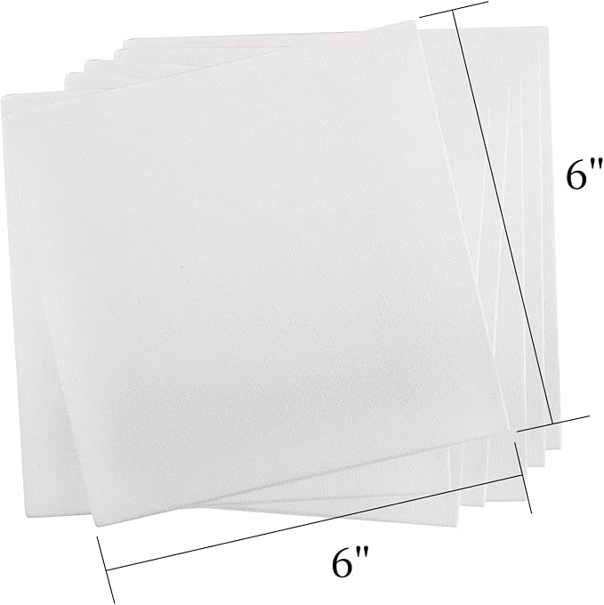 Tosnail 36 Packs 6" x 6" Artist Painting Canvas Panels White Blank Stretched - Image 2