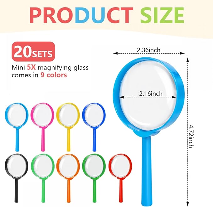 SenseYo 20 PCS Mini Magnifying Glass - Image 2
