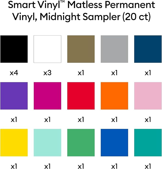 Cricut Matless Permanent Vinyl, Colorful Sampler – 13 in x 12 in - Image 2