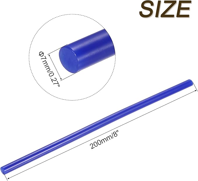 uxcell Mini Hot Glue Sticks for Glue Gun 7mm x 200mm Dark Blue 12pcs - Image 2