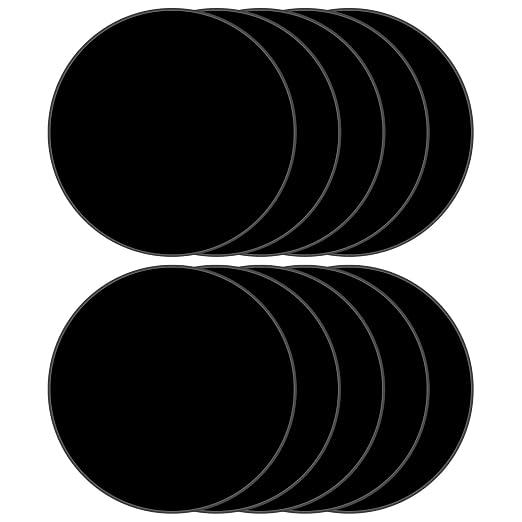 10Pack Black Acrylic Sheets, 8 inch Plexiglass Sheets 0.04" Thick Round Acrylic by DARENYI