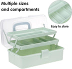 Tackle Box, Craft Organizers and Storage 3-Layer Portable Folding Toolbox - Image 4