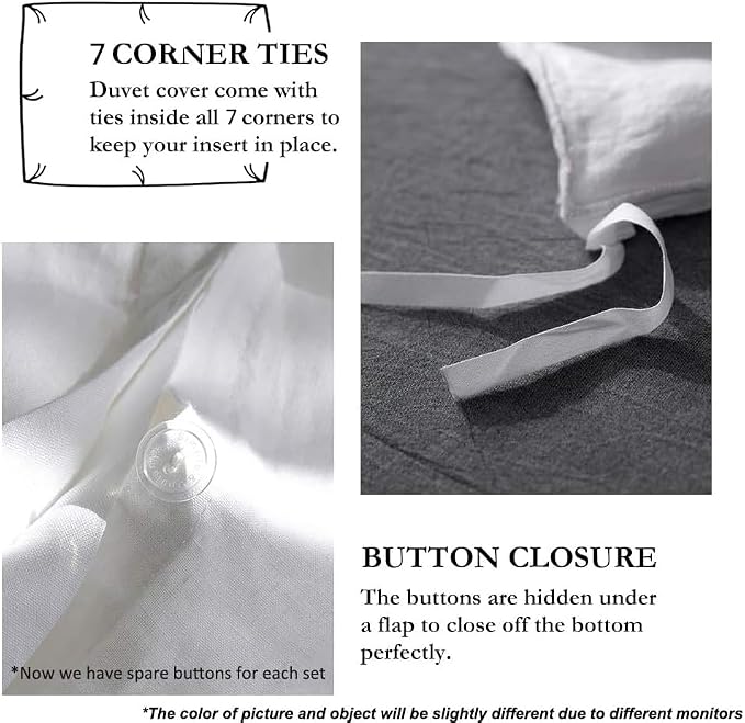 Simple&Opulence 100% French Flax Linen Duvet Cover Set - Image 3