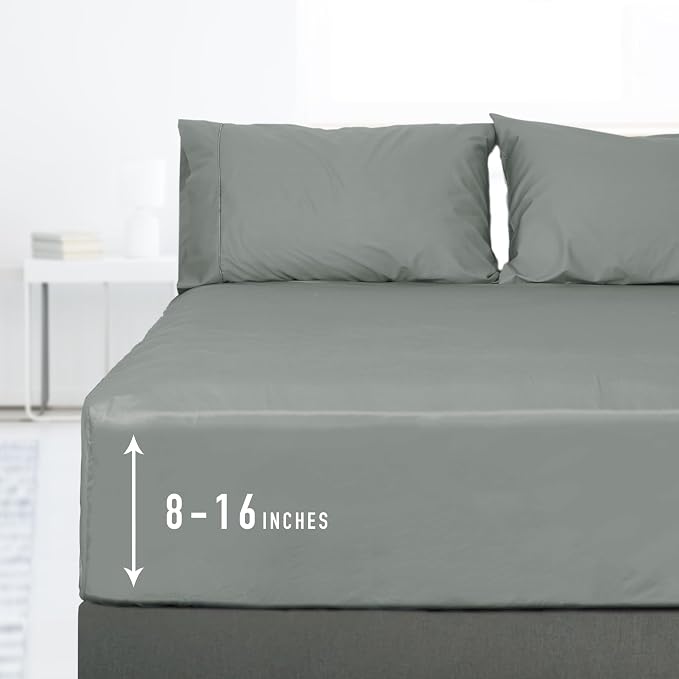 Sunflower Queen Fitted Sheet, 1-Piece Deep Pocket Fitted Bottom Sheet 16" by SunflowerHometexUS