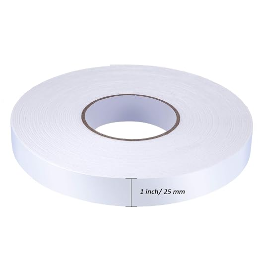 Tatuo 2 Rolls Double Sided Foam Tape 1 Inch by 50 Feet White PE Foam Tape - Image 2