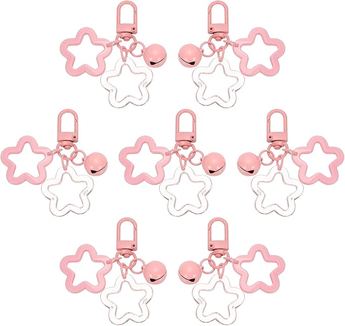 PATIKIL Star Keychain, Candy Color Acrylic Pentagram Keychain Stars Charms Bell by PATIKIL