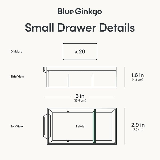 Blue Ginkgo Small 20-Drawer Cabinet – Stackable Clear Organizer - Image 4
