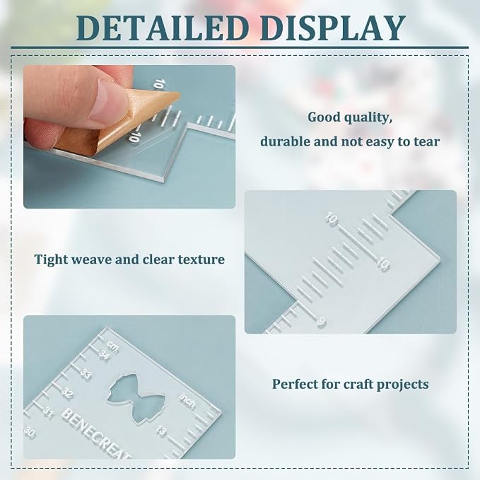 BENECREAT Cheer Bow Template Ruler, 13.8x3.8inch Large Acrylic Template Rulers - Image 4