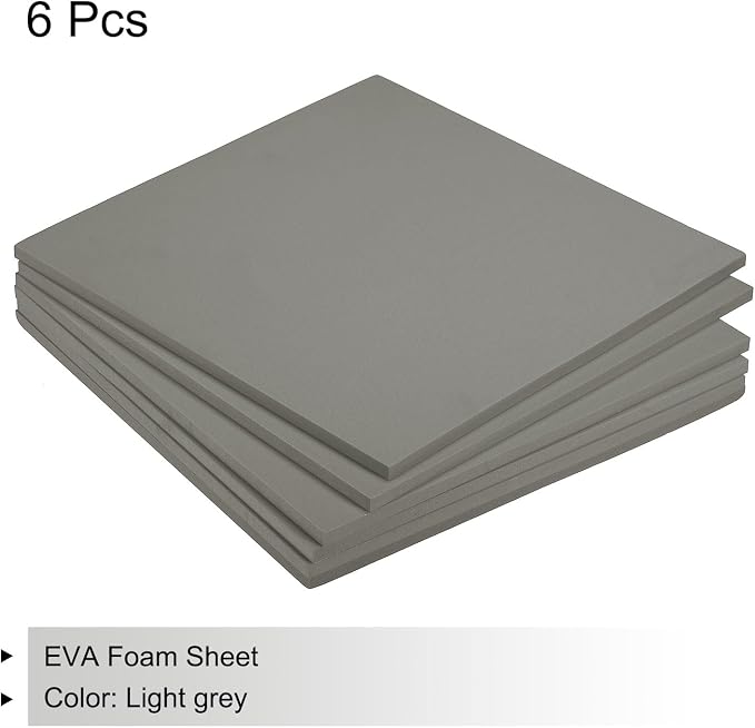 MECCANIXITY EVA Foam Sheets Light Grey 9.8 Inch x 9.8 Inch 7mm Thick Crafts - Image 3