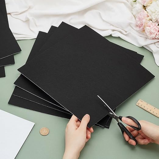 BENECREAT 8 Pcs 12x12inches Black Solid Felt Fabric Sheets - Image 3