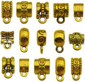 100 pcs Antique Gold Clasp Bail Beads Charms, Bail Tube Beads, Loose Spacer Bead by WOCRAFT
