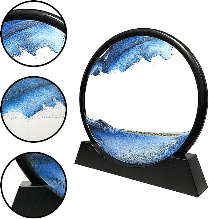 Muyan Moving Sand Art Picture Sandscapes in Motion Round Glass 3D Deep Sea Sand - Image 6