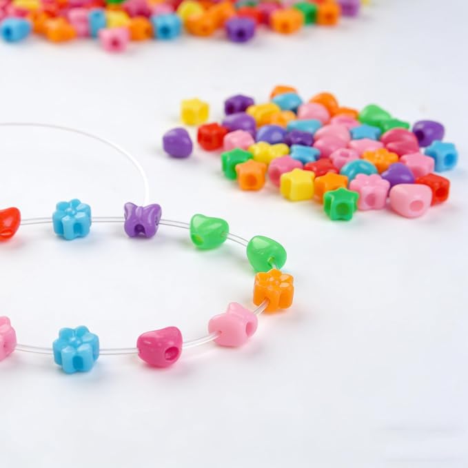 800PCS Pony Beads, Kandi Beads for Bracelets Making Kit, Hair Braids Crafts - Image 8