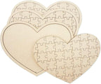 3 Pack Blank Wooden Heart Shaped Jigsaw Puzzle 11.2x8.4 Inch Unfinished Wooden - Image 6
