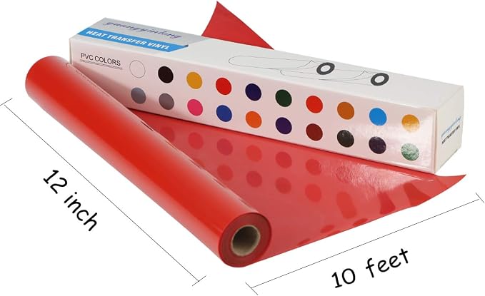 guangyintong Heat Transfer Vinyl Red HTV Rolls, Matte Surface, PVC Material - Image 4