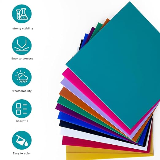 12 Piece 1/8 Thick 8 x 8 Inch 3mm Color Casting Acrylic Sheet - Image 6