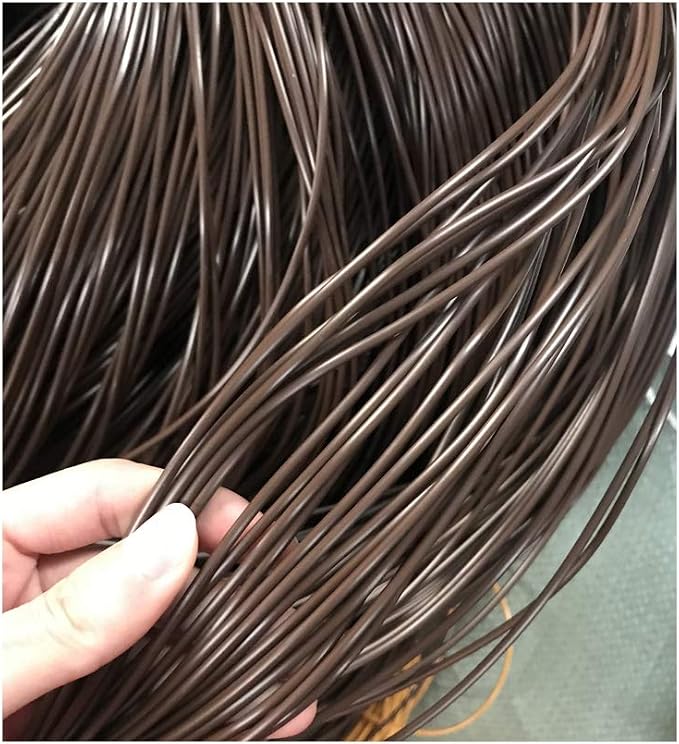 295ft/90m 2.5mm Round Synthetic Rattan Coffee Color, Plastic Wicker Repair Kit by Feyart