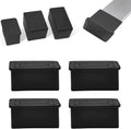 4 Pcs 1" x 1-1/2" Rectangular Rubber Chair Leg Caps, PVC Table Leg Covers, Flexible & Anti-Slip Furniture Leg End Caps, Chair Leg Floor Protectors for Bar Stool Leg Patio Indoor, Black