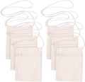 6Pcs 13x17cm Blank Canvas Crossbody Bag, Bulk Mini Zipper Shoulder Bags by Atsabdas