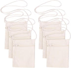 6Pcs 13x17cm Blank Canvas Crossbody Bag, Bulk Mini Zipper Shoulder Bags by Atsabdas
