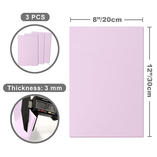 Light Baby Blush Pink Cast Acrylic Sheets 1/8 Thick, 12x8 inch, - Image 2