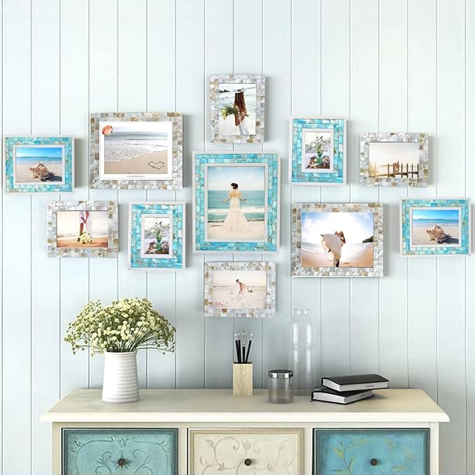 Beach Theme Picture Frame, 3.5x5 inch, Mother of Pearl, Tabletop or Wall - Image 7
