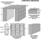 Project Center Desk with Bookcase and 3 Bin Cabinet-Black - Image 2